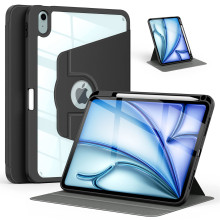 Vaku ® FLARE Apple iPad Air 13 inch (M2) Back Flip Stand Cover 360 Degree with Pencil Holder Powerful Magnetic Attachment Slim Trifold Stand Case
