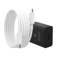 Original 25W Samsung Charger + Type C to Type C Cable Combo | (5X Speed)