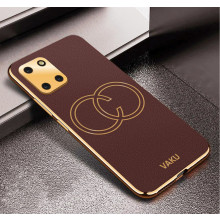 Vaku ® Samsung Galaxy Note 10 Lite Skylar Leather Pattern Gold Electroplated Soft TPU Back Cover