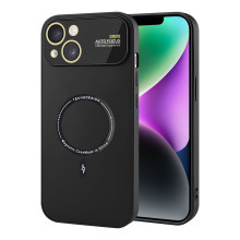 Vaku ® Apple iPhone 14 Plus Premium Silicon Polarized Texture Full Lens Protection Lens Protection Back Cover Case
