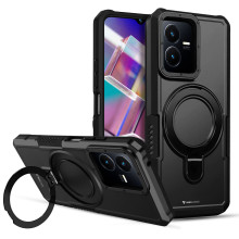 Vaku ® Vivo Y22 Astor Military Grade Armor Protective Case with Ring Bracket Kickstand Back cover