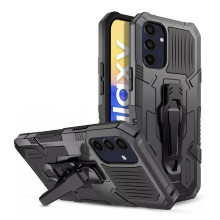 Vaku ® Samsung Galaxy A15 5G Vanguard Military Grade Armor Case with Metal Belt Clip Kickstand Back Cover