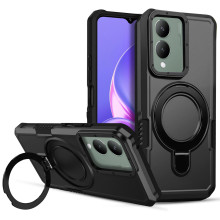 Vaku ® Vivo Y17s Astor Military Grade Armor Protective Case with Ring Bracket Kickstand Back cover