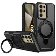 Vaku ® Samsung Galaxy S24 Ultra Astor Military Grade Armor Protective Case with Ring Bracket Kickstand Back cover