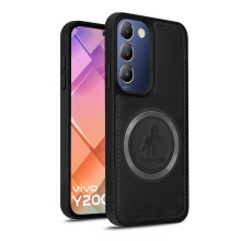 Vaku ® Vivo Y200e 5G Astrid Luxury PU Leather Electroplated Magnetic Magsafe Shockproof Bumper Protective Back Cover