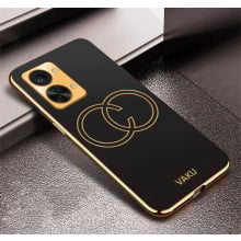 Vaku ® OnePlus Nord 2T Skylar Leather Pattern Gold Electroplated Soft TPU Back Cover