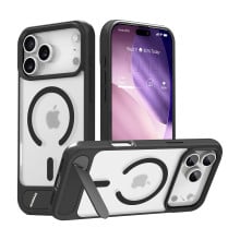 Vaku Luxos ® Apple iPhone 17 Pro Max Zennix Magpro Scratch Resistant Camera Screen Protector Case with Stand Holder Shockproof Protective Back cover