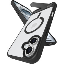 Vaku Luxos ® Apple iPhone 16 Zennix Certified Mag-Safe Scratch Resistant Camera Screen Protector Case with Stand Holder Shockproof Protective Back cover