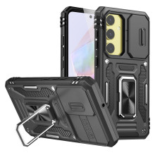 Vaku ® Samsung Galaxy A35 5G Aegis Armor Slide Camera Protection Magnetic Ring Holder Kickstand Back Cover