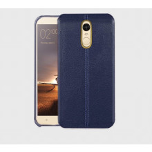 Vaku ® Redmi Note 4 Lexza Series Double Stitch Leather Shell with Metallic Logo Display Back Cover