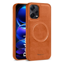 Vaku ® Xiaomi Redmi Note 12 Pro Maxtron Leather Stitched Magnetic Magsafe Non-Slip Grip Shockproof Back Cover