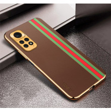 Vaku ® Xiaomi Redmi Note 11 Felix Line Leather Stitched Gold Electroplated Soft TPU Back Cover Case