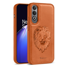 Vaku ® OnePlus Nord CE4 Lion Embossed Luxury Designer Leather Protective Back Cover Case