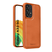 Vaku ® Samsung Galaxy A33 5G Luxe Premium Leather Stitched Non-Slip Grip Protective Back Cover