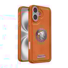 Vaku ® Apple iPhone 16 Regal Shield Metal Lion Engraved Leather Protective Back Cover