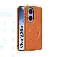 Vaku ® Vivo V29e 5G Maxtron Leather Stitched Magnetic Magsafe Non-Slip Grip Shockproof Back Cover