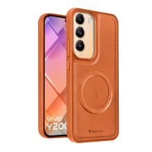 Vaku ® Vivo Y200e 5G Maxtron Leather Stitched Magnetic Magsafe Non-Slip Grip Shockproof Back Cover