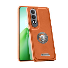 Vaku ® OnePlus Nord CE4 Regal Shield Metal Lion Engraved Leather Protective Back Cover