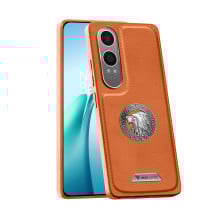 Vaku ® OnePlus Nord CE4 Lite 5G Regal Shield Metal Lion Engraved Leather Protective Back Cover