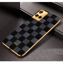 Vaku ® Vivo Y33s Cheron Leather Electroplated Soft TPU Back Cover