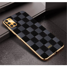 Vaku ® Samsung Galaxy A31 Cheron Series Leather Stitched Gold Electroplated Soft TPU Back Cover