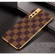 Vaku ® Vivo V15 Pro Cheron Leather Electroplated Soft TPU Back Cover