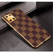 Vaku ® Samsung Galaxy Note 10 Lite Cheron Series Leather Stitched Gold Electroplated Soft TPU Back Cover