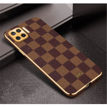 Vaku ® Oppo F17 Pro Cheron Leather Electroplated Soft TPU Back Cover