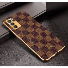 Vaku ® Oppo Reno6 5G Cheron Leather Electroplated Soft TPU Back Cover