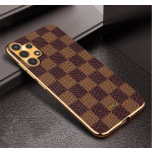 Vaku ® Samsung Galaxy A13 Cheron Series Leather Stitched Gold Electroplated Soft TPU Back Cover