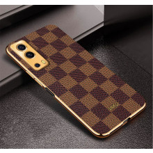 Vaku ® Vivo iQoo Z3 5G Cheron Series Leather Stitched Gold Electroplated Soft TPU Back Cover