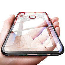 Vaku ® Vivo Y85 GLASSINO Luxurious Edition Ultra-Shine Silicone Frame Ultra-Thin Case Transparent Back Cover