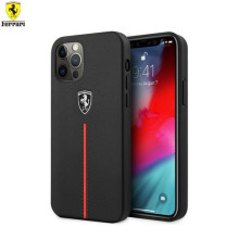 Ferrari ®  Apple iPhone 12 / 12 Pro Roma Series Leather Hard Case Back Cover
