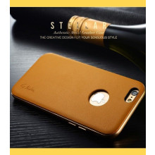 Stellar ® Apple iPhone 6 / 6S G.Lider Ultra-thin Aluminium Metal Bumper Authentic Genuine Leather Back Cover