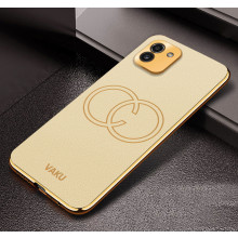 Vaku ® Samsung Galaxy A03 Skylar Leather Pattern Gold Electroplated Soft TPU Back Cover