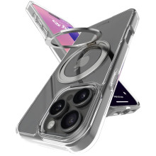 Vaku Luxos ® Glassy Kickmag Back Cover with Magnetic Alloy Ring Metal Kickstand Scratch Resistant Slim Military-Grade Protection Cover For iPhone