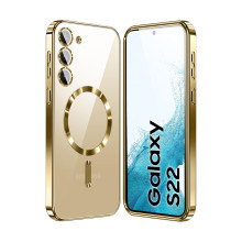 Vaku ® Samsung Galaxy S22 Luxury Electroplated Magnetic Magsafe Camera Protection TPU Back Cover Case