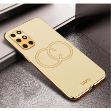 Vaku ® OnePlus 8T Skylar Leather Pattern Gold Electroplated Soft TPU Back Cover
