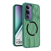 Vaku ® Vivo Y300 5G Diamond Plume Pattern Magnetic Magsafe Matte Soft-Touch Texture Back Cover