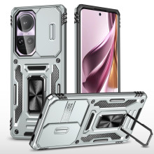 Vaku ® Oppo Reno10 5G Aegis Armor Slide Camera Protection Magnetic Ring Holder Kickstand Back Cover