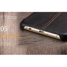 Vaku ® Samsung Galaxy J5 (2016) Lexza Series Double Stitch Leather Shell with Metallic Logo Display Back Cover