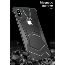 VAKU ® Apple iPhone XS Max Magnetic Panther Aluminium Metal Shock-Proof Anti-Fall Bumper Back Cover