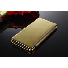 Vaku ® Samsung Galaxy J1 (2015) Mate Smart Awakening Mirror Folio Metal Electroplated PC Flip Cover