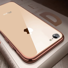 Vaku ® Apple iPhone 8 Chromaina Wireless Edition Soft Chrome 4 Frames Plus Ultra-Thin Case Glass Cover