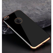 Vaku ® Apple iPhone 5 / 5S / SE Altrim Grained Leather Ultra-thin Metal Electroplating Splicing PC Back Cover