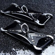 R-Just ® Compatible with 4.7in to 5.5in iPhones Sword Claw Aluminium Alloy Super Strong Case-Black + Silver