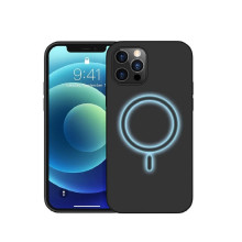 Vaku ® iPhone 12 Pro Max Magsafe Built in Halo Lock Magnetic Wireless Charging Silicon Velvet-Touch Silk Finish Shock-Proof Back Cover