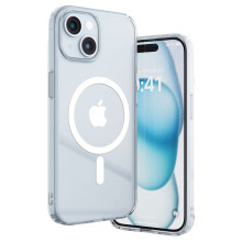 Vaku Luxos ® Apple iPhone 15 Glassy MagPro Clear TPU Shockproof Scratch Resistant Military-Grade Certified Mag-Safe Protection Back Cover