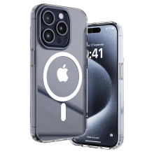 Vaku Luxos ® Apple iPhone 15 Pro Max Glassy MagPro Clear TPU Shockproof Scratch Resistant Military-Grade Certified Mag-Safe Protection Back Cover