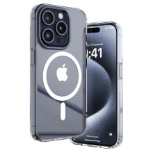 Vaku Luxos ® Apple iPhone 15 Pro Glassy MagPro Clear TPU Shockproof Scratch Resistant Military-Grade Certified Mag-Safe Protection Back Cover